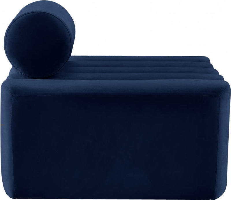 Melody Velvet Upholstered Chair in Blue - 647Navy-C