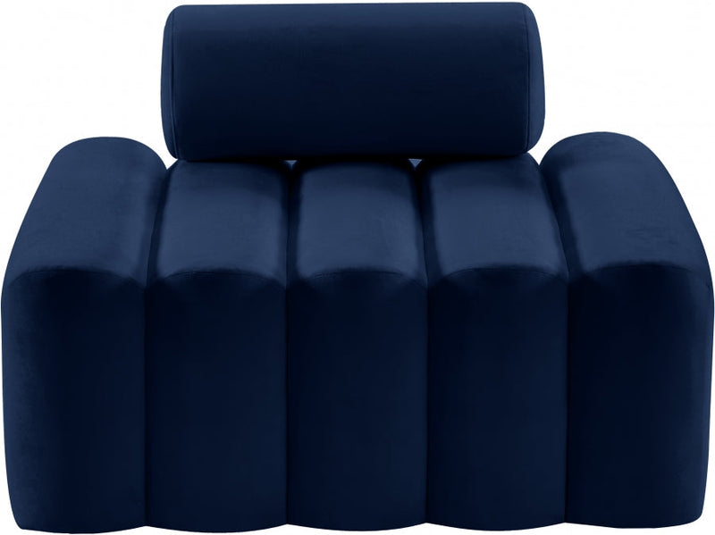 Melody Velvet Upholstered Chair in Blue - 647Navy-C