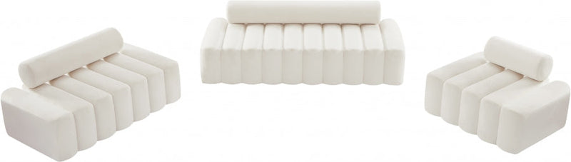 Melody Velvet Upholstered Chair in Cream - 647Cream-C
