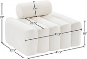 Melody Velvet Upholstered Chair in Cream - 647Cream-C