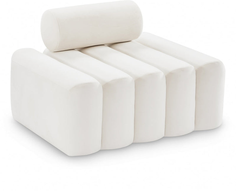 Melody Velvet Upholstered Chair in Cream - 647Cream-C