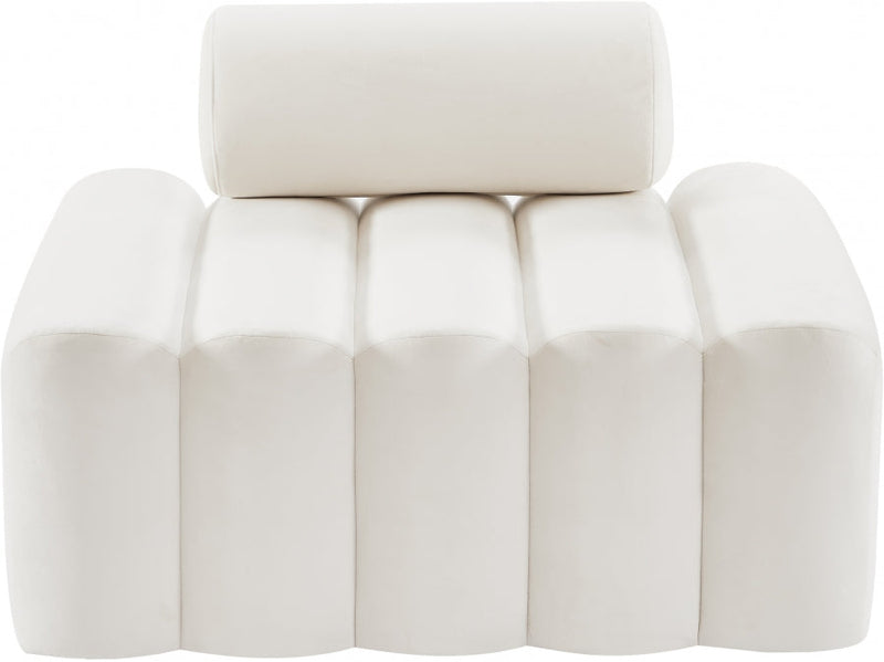 Melody Velvet Upholstered Chair in Cream - 647Cream-C
