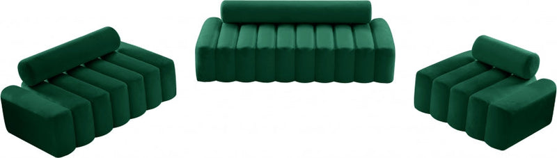 Melody Velvet Upholstered Chair in Green - 647Green-C