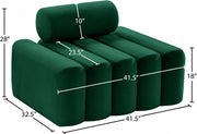 Melody Velvet Upholstered Chair in Green - 647Green-C