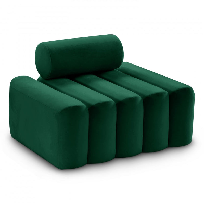 Melody Velvet Upholstered Chair in Green - 647Green-C
