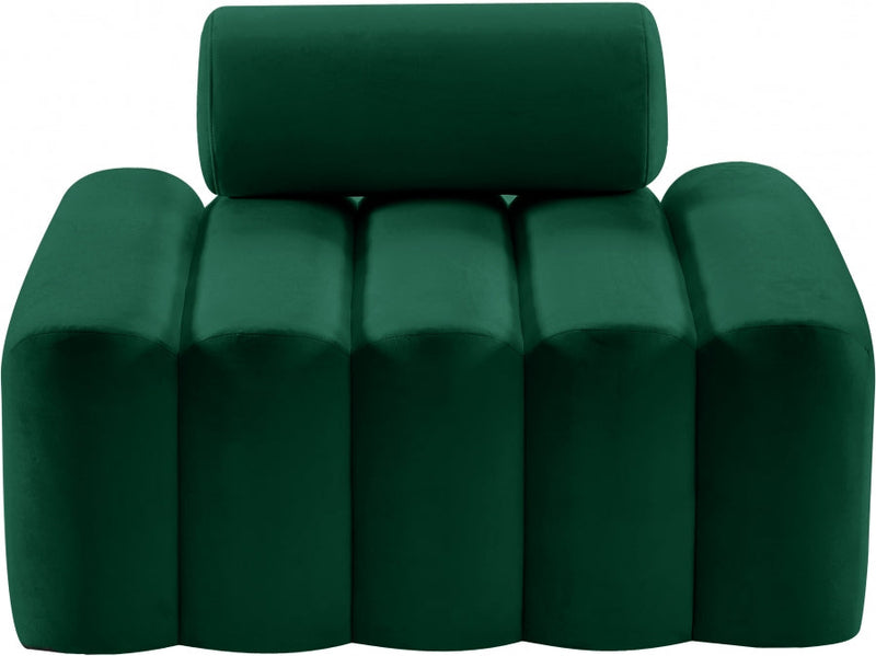 Melody Velvet Upholstered Chair in Green - 647Green-C