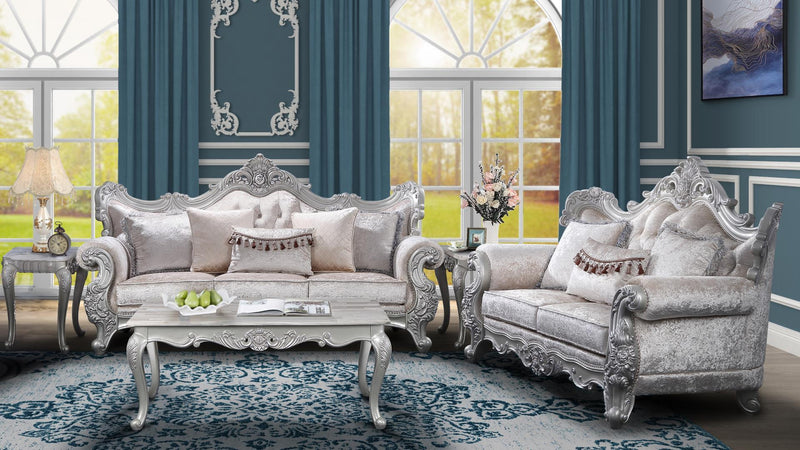 Melrose 2 Pc Living Room Set in Champagne - Melrose 2 Pc Living Room Set in Champagne