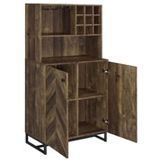 Mendoza 2-door Home Bar Cabinet Wine Storage Rustic Oak - 182082