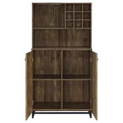 Mendoza 2-door Home Bar Cabinet Wine Storage Rustic Oak - 182082