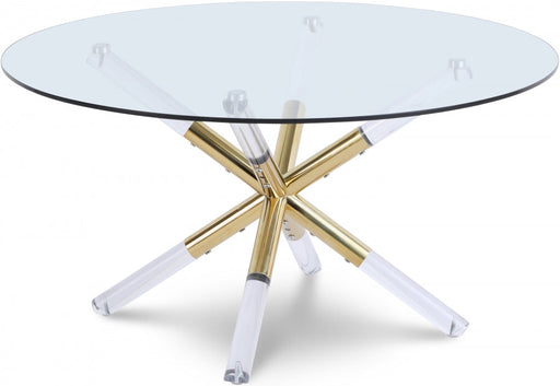 Mercury Glass Top, Acrylic And Metal Base Coffee Table in Gold - 284-C