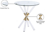Mercury Glass Top, Acrylic And Metal Base End Table in Gold - 284-E