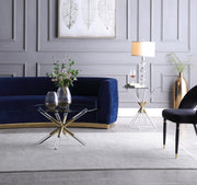 Mercury Glass Top, Acrylic And Metal Base End Table in Gold - 284-E