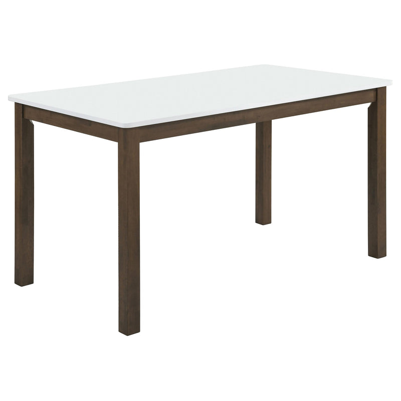 Merrin 55-inch Rectangular Dining Table White and Walnut - 192721
