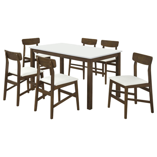 Merrin 7-piece 55-inch Rectangular Dining Set Off White and Walnut - 192721-S7
