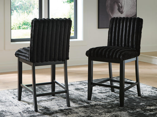 Mervannie Black Counter Height Barstool, Set of 2 - PCD571-124