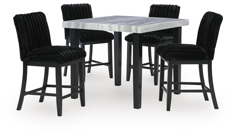 Mervannie Counter Height Dining Table and 4 Barstools - PCD571D2