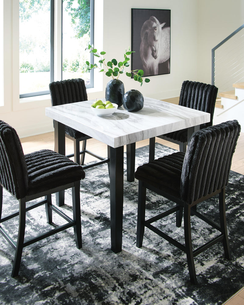 Mervannie Counter Height Dining Table and 4 Barstools - PCD571D2