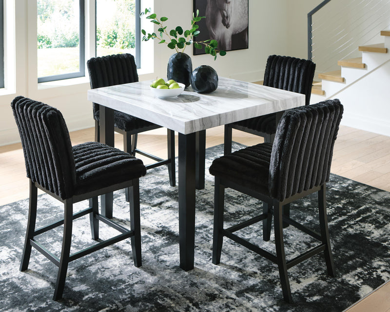 Mervannie Counter Height Dining Table and 4 Barstools - PCD571D2
