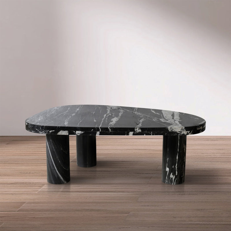 Messina Marble Coffee Table in Black - 99008Black-CT