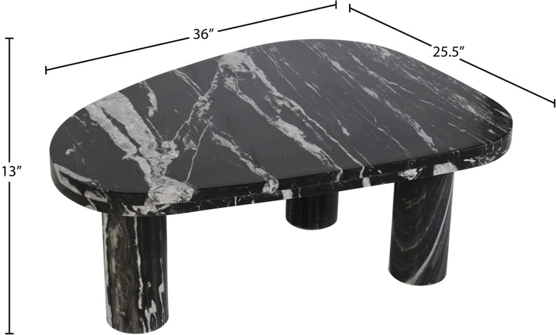 Messina Marble Coffee Table in Black - 99008Black-CT