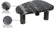 Messina Marble Coffee Table in Black - 99008Black-CT