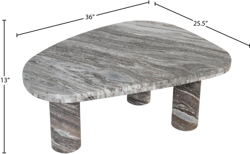 Messina Marble Coffee Table in Brown - 99008Brown-CT