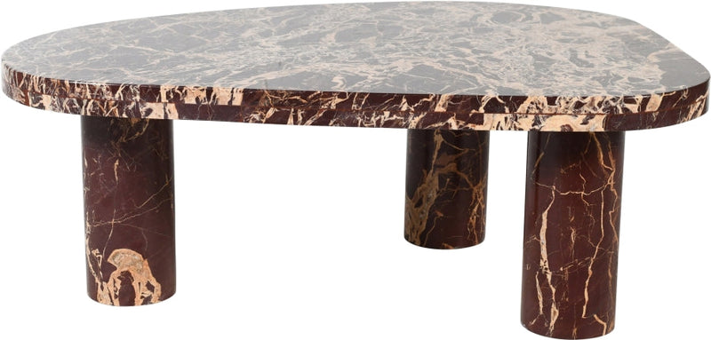 Messina Marble Coffee Table in Burgundy - 99008Cherry-CT