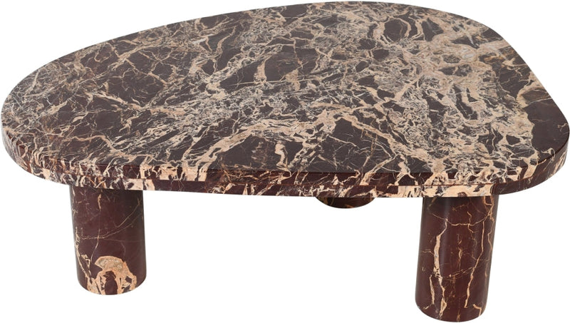 Messina Marble Coffee Table in Burgundy - 99008Cherry-CT