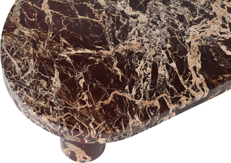 Messina Marble Coffee Table in Burgundy - 99008Cherry-CT