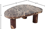 Messina Marble Coffee Table in Burgundy - 99008Cherry-CT