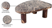 Messina Marble Coffee Table in Burgundy - 99008Cherry-CT