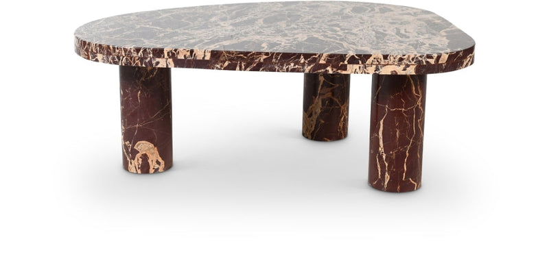 Messina Marble Coffee Table in Burgundy - 99008Cherry-CT