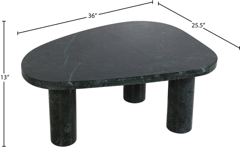 Messina Marble Coffee Table in Green - 99008Green-CT