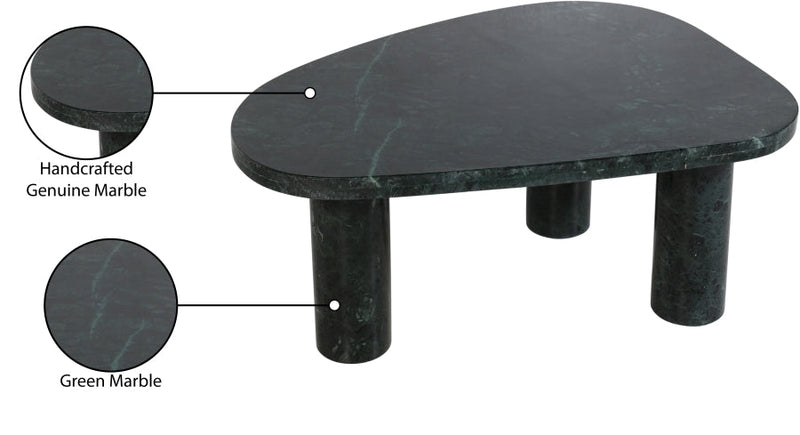 Messina Marble Coffee Table in Green - 99008Green-CT
