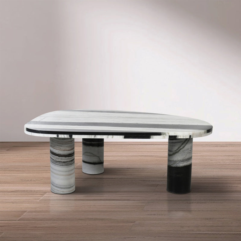 Messina Marble Coffee Table in Panda - 99008Panda-CT
