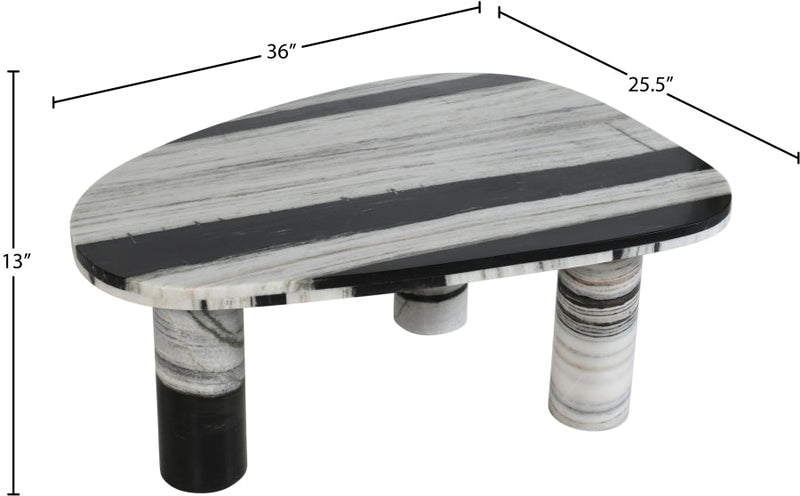 Messina Marble Coffee Table in Panda - 99008Panda-CT