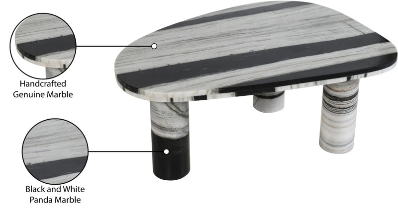 Messina Marble Coffee Table in Panda - 99008Panda-CT