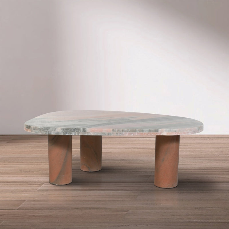 Messina Marble Coffee Table in Pink - 99008Pink-CT