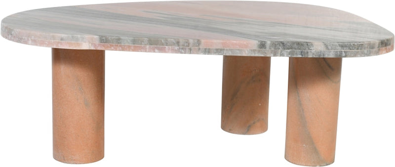 Messina Marble Coffee Table in Pink - 99008Pink-CT