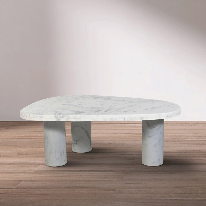 Messina Marble Coffee Table in White - 99008White-CT