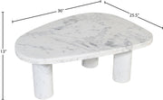 Messina Marble Coffee Table in White - 99008White-CT