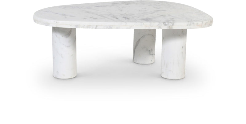 Messina Marble Coffee Table in White - 99008White-CT