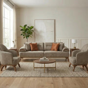 Mia 4-pieces (2 Sofa & 2 Chair) Livingroom Set Beige in Beige - 101-MIA-ALA03-3311