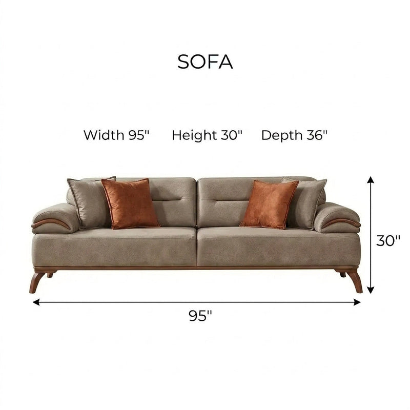 Mia Convertible Sofa Beige in Beige - 101-MIA-ALA03-3