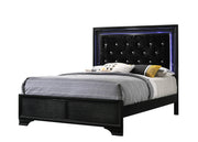Micah Black LED Upholstered Panel Youth Bedroom Set - Gate FurnitureYouth Bedroom Set