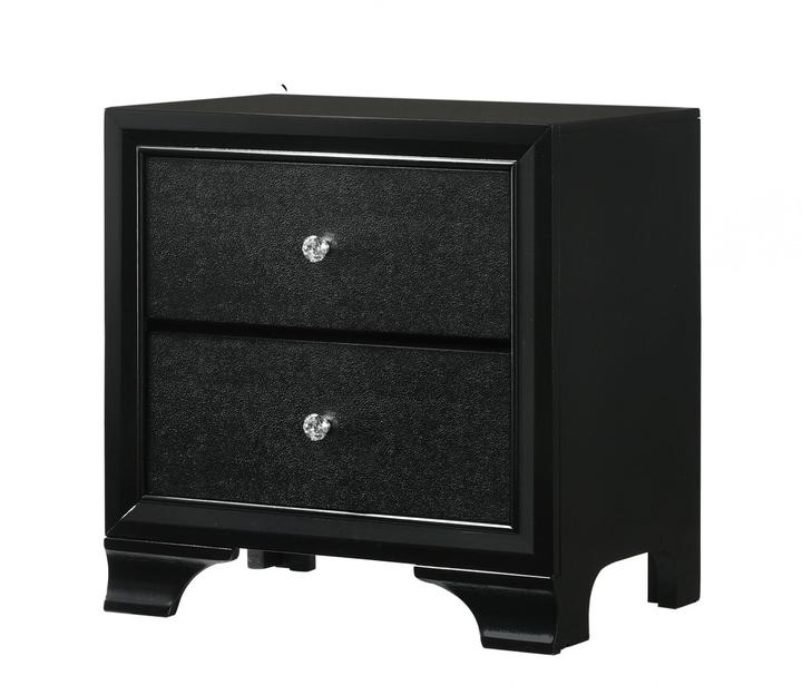 Micah Black Nightstand - Gate FurnitureNightstand