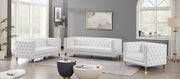Michelle 66" Vegan Leather Upholstered Loveseat in White - 651White-L