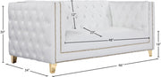 Michelle 66" Vegan Leather Upholstered Loveseat in White - 651White-L