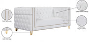 Michelle 66" Vegan Leather Upholstered Loveseat in White - 651White-L