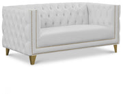 Michelle 66" Vegan Leather Upholstered Loveseat in White - 651White-L